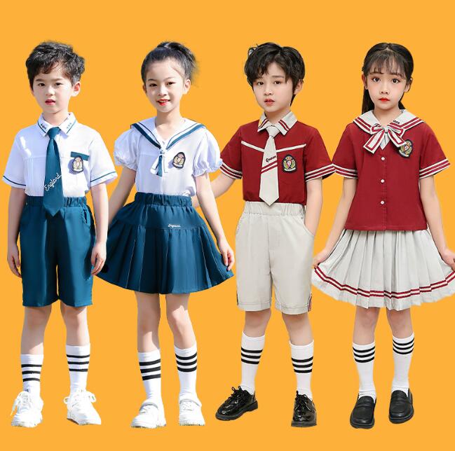 Rakuten - 子供学園制服 女の子男の子半袖ワイシャツ＋パンツ/スカート 夏幼稚園服 セーラー風制服 合唱団服 チアダンス中小生制服 幼稚園 キッズジュニア/女の子男の子ダンス衣装　コスチューム　新作　発表会舞台演出服　卒業式