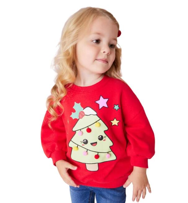 子供パーカー クリスマスパーカー ブルオーバー 長袖トップス 春秋トレーナー Christmasパーカー サン..