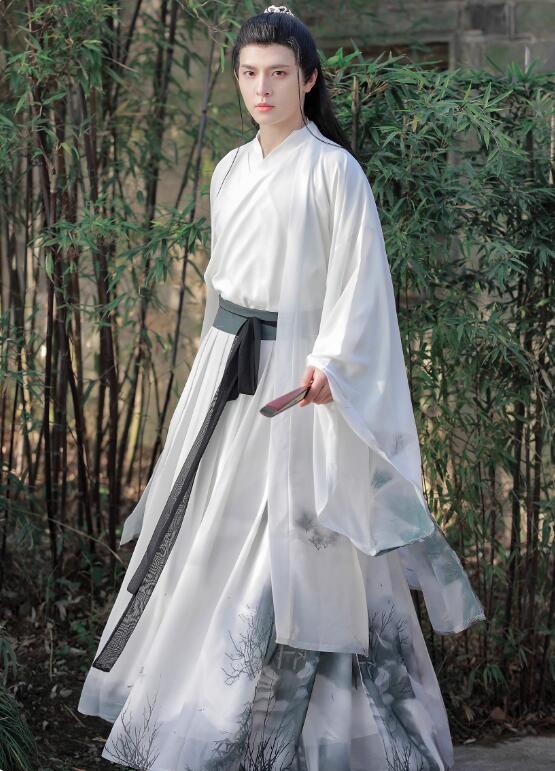 華流 チャイナ服 大人 ユニセックス 男女兼用 漢服 羽織付き3点セット 長袖 交差襟ブラウス スカート 振り袖 羽織 メンズ レディース ハロウィン クリスマス コスプレ衣装 中国古代服装 舞台服装 中華古代時代劇 おしゃれ 漫画 時代劇 飄逸 コスチューム S M L XL 2XL