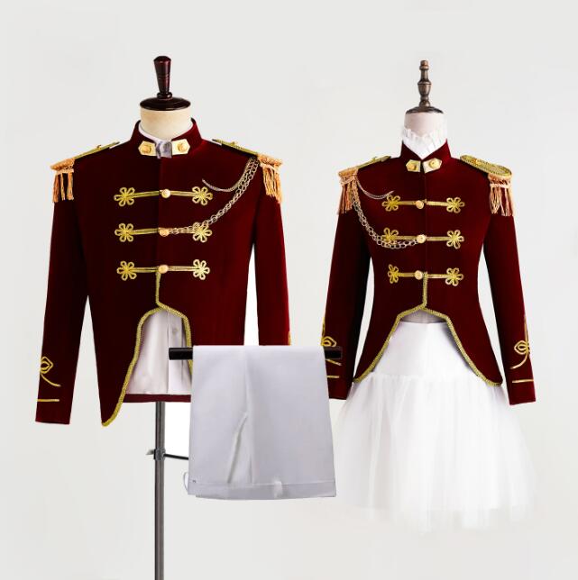 Rakuten - メンズレディース儀仗隊用制服 欧米風上下セット 軍隊 ジャケット スカート 春秋冬 ペアルック 騎士風舞台演出服 クリスマス ハロウィン コスプレ衣装 ステージ演出 写真撮影 年会 二次会 仮装 演奏会 舞台演出