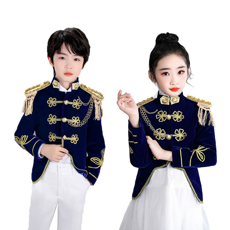 Suits, Tuxedos （Boys） - 子供海軍風制服 舞台演出衣装 儀仗隊用制服 欧米風女の子/男の子ジャケット スカート/パンツ上下セット 春秋冬 卒業式 騎士風舞台演出服 クリスマス ハロウィン コスプレ衣装 ステージ演出 写真撮影 仮装 演奏会 舞台演出