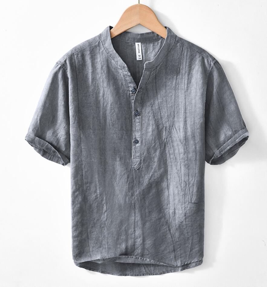 tシャツ 綿麻シャツ ゆったりタイプ メンズシャツトップス 無地 ポケット リネン 夏 リネンTシャツ ナチュラル 通気性よい