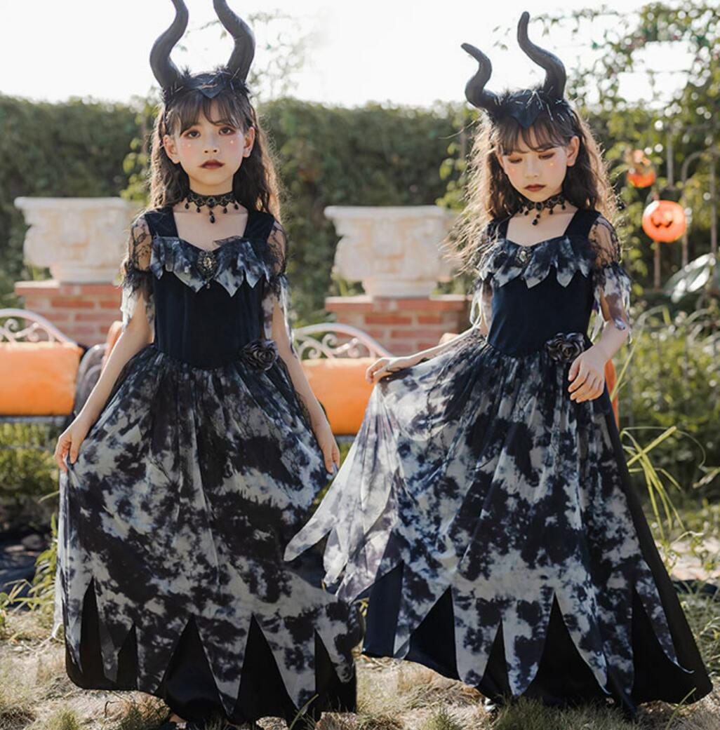 ハロウィン衣装 コスチューム 子供コスプレ衣装 　花嫁　巫女 吸血鬼 cosplay 可愛い悪魔 仮装 変装 ウィッチ 子供可愛い面白い 女の子 ハロウィン仮装 コスプレ衣装 余興 コスプレ コスチューム 仮装 子供ワンピース 演出服ハロウィンドレス110cm-150cm