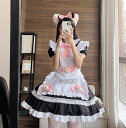 メイドドレス ワンピース レディース 猫女 コスチューム コスプレ ハロウィン衣装 リボン付き メイドワンピース コスプレ衣装 コスプレ衣装 メイド服 少女ド...