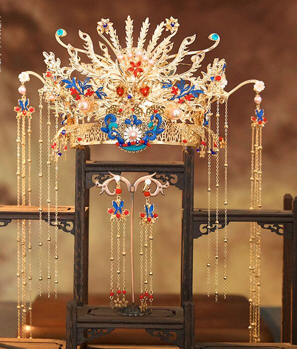 中華風髪飾り コスプレ　唐装・漢服中華服に相性 チャイナ風髪飾り 演出 ハロウィン仮装　変身 中国古..