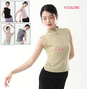 ヨガTシャツ ノースリーブ ダンストップス ヨガ服バレエトップス 古典ダンス衣装 ストレッチ Tシャツ へそ出し 無地 伸縮性有り ラテンダンス 立ち襟トップス バレエ 社交ダンス 練習着 レッスン着 レディース カジュアルTシャツ カットソー タンクトップ S-XL