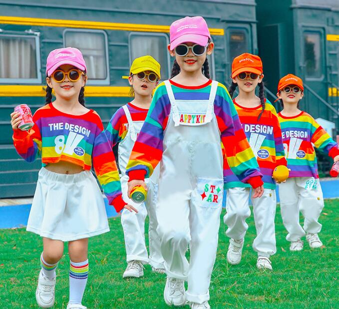 子供サロペット ダンス衣装 子供ダンス衣装 ジャッズダンス HIPHOP 春秋ダンス衣裳 セットアップ 4タイプ対応可能 舞台服 出演服 子供ダンス衣裳 団体服 発表会 チアリーディング 舞台ダンス衣装 公演服 撮影衣装 ダンス 衣装 110-180cm