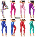 エナメルパンツ17色 ダンス衣裳 レギンス レザー レギンス レディース スキニーパンツ ストレッチ 光沢有り レザー 長ズボン レギンス スリムパンツ