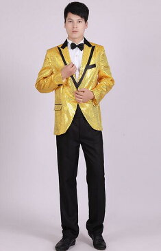 男性用スパンコールジャケット 単品/上下セットアップ ロングパンツ メンズタキシードスーツ 結婚式 舞台ダンスウェア ヒップホップジャズ ステージ演出服 カラオケ パーティー 二次会 忘年会 写真撮影 司会者