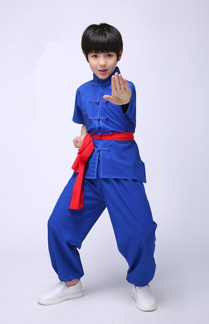子供チャイナ風太極拳専用服　春夏秋　半袖/長袖刺繍　太極拳演出服　舞台衣装/団...