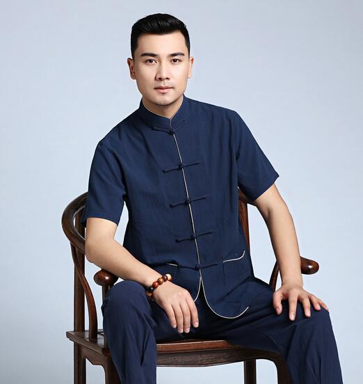 メンズ 棉麻チャイナ風コート 夏 半袖 3色 立て襟 スポーツ中華服 太極拳服 武術服 カンフー服 中国拳法服 太極拳ウエア 唐装漢服 カーディガン パンツ追...