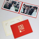 ペーパー フォトフレーム 写真台紙 結婚式 ウエディング 2Lサイズ 2面ヨコ WEDDING/桜 レッド