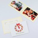 ペーパー フォトフレーム 写真台紙 クリスマス Merry Christmas/リース 2Lサイズ （127×178mm） 2面ヨコ ホワイト