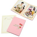 ペーパー フォトフレーム 写真台紙 Mother's Day/カーネーション Lサイズ (89×127mm) 2面タテ ピンク