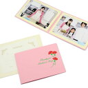 ペーパー フォトフレーム 写真台紙 Mother's Day/カーネーション Lサイズ (89×127mm) 2面ヨコ ピンク