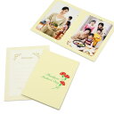 ペーパー フォトフレーム 写真台紙 Mother's Day/カーネーション Lサイズ (89×127mm) 2面タテ クリーム