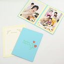 ペーパー フォトフレーム 写真台紙 父の日 ギフト Father's Day/赤いばら Lサイズ (89×127mm) 2面タテ ブルー