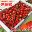 山形県産 さくらんぼ 佐藤錦 Mサイズ 秀品 1kg 産地直送【ヤマトクール便発送】