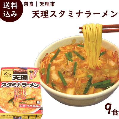 山形ふるさと食品館楽天市場店 ラーメン 有名店 奈良 天理スタミナラーメン 9食 (1箱 3食入り 麺100g×3 添付調味料45g×3 炒め油15g×3)×3箱