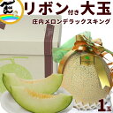 【今だけ!10%オフ】メロン ギフト 大玉 山形県 庄内砂丘メロン 青肉 デラックスキング 2.5kg 大玉 1玉 秀品 ギフト 高級フルーツ ※品種指定不可