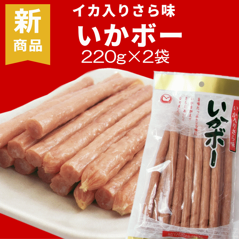 サラミ 山形 いかサラミ いかボー 220g 2袋 宮内ハム サラミソーセージ 訳あり おつまみ 国内 製造 メール便送料無料 珍味 オツマミ ゆうパケット お試し お買得