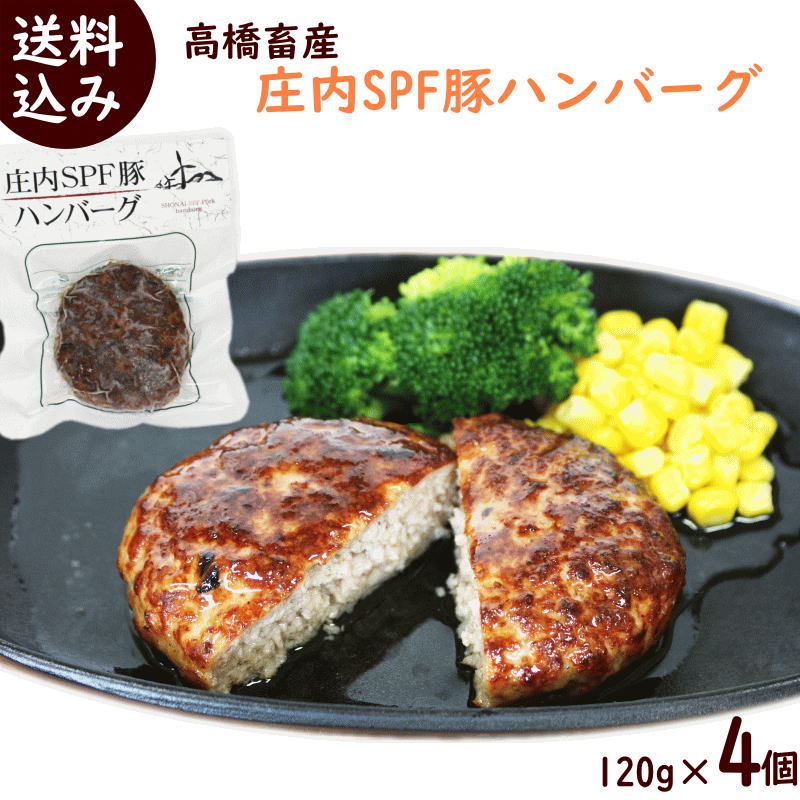 簡単調理 ハンバーグ 送料無料 庄内SPF豚ハンバーグ 120g×4個 ハンバーグ 温めるだけ ハンバーグ 冷凍