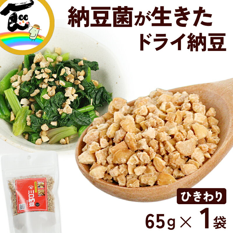 納豆 川口納豆 乾燥納豆 (ひきわり) スタンドパック 65g×1袋 お試し 送料込 ポスト便