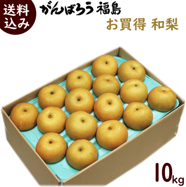 梨 送料無料 10kg お買得 梨 福島県産 (18〜44玉) 和梨 なし 豊水 ギフト 贈り物 訳あり 個選品