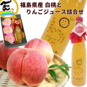 【セール中】フルーツ 詰合せ ギフト 福島県産白桃とりんごジュース詰合せ、(白桃:秀品、3〜5個、計900g、りんごジュース:500ml)