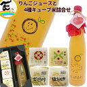 ジュース 米 山形県産 果汁100% 【りんごジュース】500ml×1本 【4種キューブ米】つや姫 雪若丸 コシヒカリ はえぬき 300g×各1個 計4個 詰合...