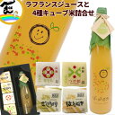 ジュース 米 山形県産 果汁100% 【ラ・フランスジュース】500ml×1本 【4種キューブ米】つや姫 雪若丸 コシヒカリ はえぬき 300g×各1個 計4個 詰合せ 無洗米 ギフト ストレートジュース 送料込(4)