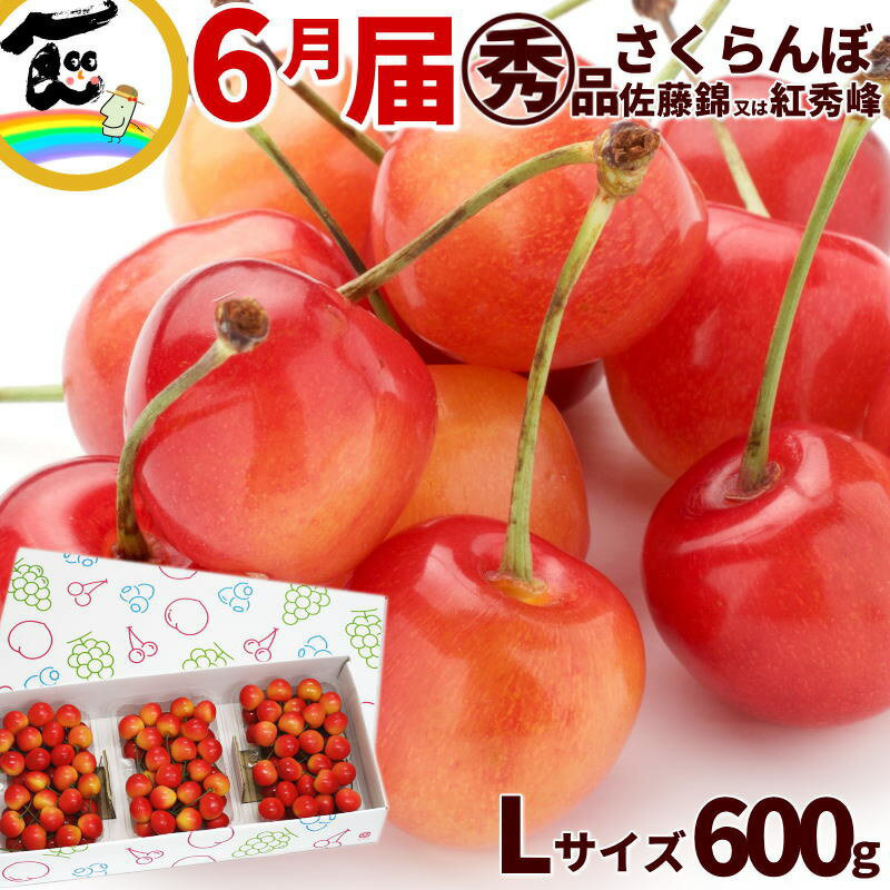 商品内容さくらんぼ 佐藤錦 紅秀峰 山形県産 ご家庭用さくらんぼ 600g (200g×3P) 丸秀品・秀品混合 Lサイズ以上 品種おまかせ バラ詰 商品説明生産量日本一の山形のさくらんぼをお得にお召し上がり頂ける、ご家庭用にピッタリのさくらんぼです。ギフト秀品ランクよりも1ランク下の品質「丸秀品」と「秀品」の混合品となりますので、色づきや大きさ・味にバラツキがありますが、ご家庭でお召し上がり頂くには十分です。佐藤錦は、味の良い「黄玉」と日持ちの良い「ナポレオン」を掛け合わせて誕生した、山形のさくらんぼを代表する品種です。鮮やかな紅色で光沢があり果肉は肉厚。甘み・酸味のバランスが良い、上品な味わいが人気です。「紅秀峰」は、佐藤錦に次ぐ人気品種で、佐藤錦が終盤に差し掛かる頃から収穫されるさくらんぼの為、お中元などのギフトに人気があります。佐藤錦より実が硬めで日持ちがしやすいと評判で、味わいは酸味が少ない分、甘さが際立ちジューシー！粒も大きめでファンが増えている品種です。初夏の短い時期にしか味わえない、甘酸っぱい果汁たっぷりのさくらんぼをご賞味下さい。※通常、冷蔵便で発送する場合、輸送中に冷気が強く当たってしまい、さくらんぼが傷んでしまう場合がありますが、アルミシートで包装し冷気からさくらんぼを守ってお届けします。 発送時期6月上旬～7月上旬頃　ご注文受付順、期日及び曜日指定不可。(長期ご不在の場合はご相談下さい。)※天候によりお届け時期がずれる場合がありますがご了承下さい。(お中元にご利用頂きましても6月中にお届けになる事もございます。) 原材料さくらんぼ 賞味期限生ものなので、お早めにお召し上がりください。 保存方法到着後は冷蔵庫で保管してください。 お召上がり方軽く水洗いしお召し上がりください。 配送方法[冷蔵便]　ヤマト運輸　送料込※沖縄へのお届けは送料が別途880円かかります。 ギフト対応熨斗は、赤無地/お中元の2種類のみとさせて頂きます。 不正注文について不正購入と判断した場合にはご注文を取り消しさせて頂く場合があります。 製造・加工山形県 販売者やまがた物産振興機構〒993-0015　山形県長井市四ツ谷2丁目1番26号メールでのお問い合わせ⇒yamagata-kikou@shop.rakuten.co.jp電話でのお問い合わせ⇒0238-83-2160FAXでのお問い合わせ⇒0238-83-2203＼訳ありではない品質の丸秀品／さくらんぼ 佐藤錦 紅秀峰山形県産 ご家庭用さくらんぼ 600g(200g×3P) 丸秀品・秀品混合 Lサイズ以上品種おまかせ バラ詰予約商品 発送：6月上旬～7月上旬