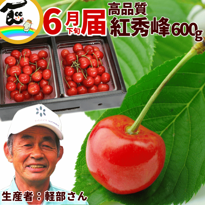 さくらんぼ さくらんぼ 紅秀峰 山形 軽部さんの 紅秀峰 600g L 2L 秀品 高品質 名人 親子 バラ詰め さくらんぼ ギフトお中元 贈り物 贈答 プレゼント 人気 サクランボ 産地直送 送料無料 お取り寄せ