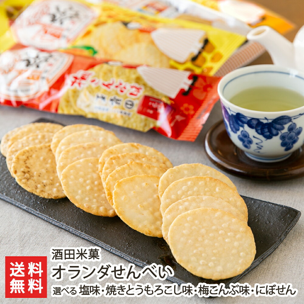 オランダせんべい 選べる 塩味 焼きとうもろこし味 梅こんぶ味 にぼせん ギフトBOXオランダちゃん 酒田米菓 煎餅 センベイ 薄焼き うす焼き ソウルフード おやつ おつまみ 手土産 山形産 生産者直送 お取り寄せ ギフト プレゼント 贈り物 送料無料 父の日 お中元