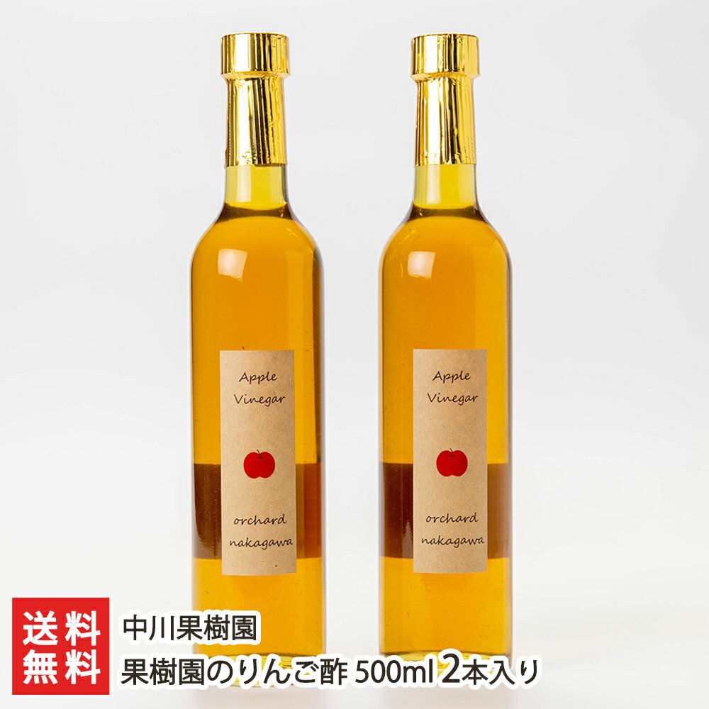 楽天山形直送計画　楽天市場店果樹園のりんご酢 500ml 2本入り 中川果樹園 【リンゴ 林檎 自家栽培 完熟 夏バテ防止 はちみつ 酢の物 ドレッシング】【送料無料】