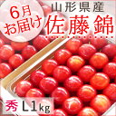 さくらんぼ 佐藤錦 山形県産秀L1kg手詰め 500g×2P...