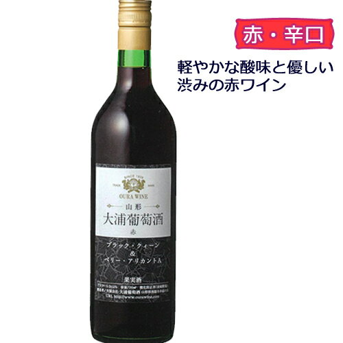 赤ワイン 日本ワインコンクール2018銅賞 レギュラーワイン 大浦葡萄酒 赤辛口750ml 南陽市GI YAMAGATA GI山形 山形ワイン 日本ワイン 国産ワイン 山形県産