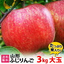 12月発送予定 フルーツ りんご サンふじ 大玉 3kg(約10玉)ふじりんご 蜜入り 山形県産 送料無料