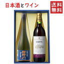 御中元 夏ギフト 日本酒とワイン 飲み比べセット 楯の川酒造 美しき渓流720mlx朝日町ワイン赤辛口720ml 送料無料 山形県