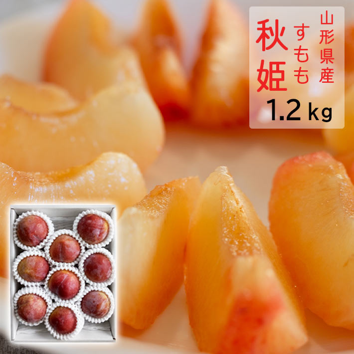9月中旬発送予定 すもも 秋姫 1.2kg(8玉〜9玉) 山形県産 送料無料 プラム