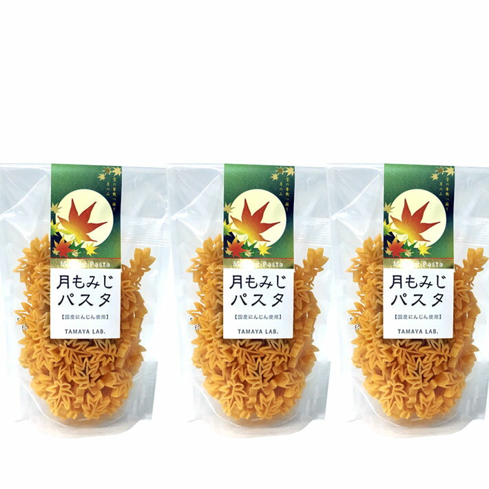 玉谷製麺 月もみじパスタ 国産にんじん使用 100g 3袋セット かわいい お弁当のデコレーション おしゃれ カラーパスタ デコ弁 お料理の色どり デコレーションパスタ トッピング