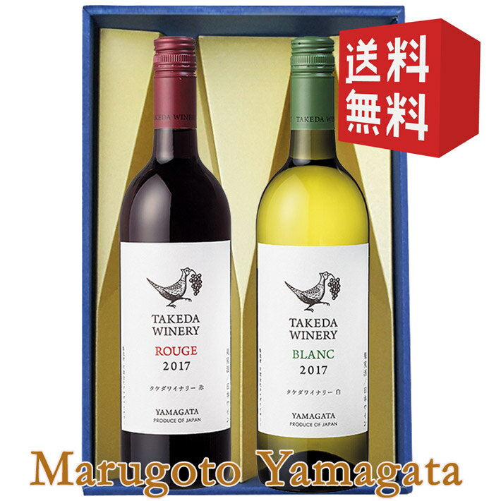 お歳暮 冬ギフト タケダワイナリー 白辛x赤辛 ブランxルージュ ギフトセット 化粧箱入 送料・メッセージ無料