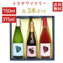 ワイン 飲み比べ トラヤワイナリー スパークリングワイン 3本セット(ハーフサイズ入) 化粧箱入れ 送料無料 山形県 西川町