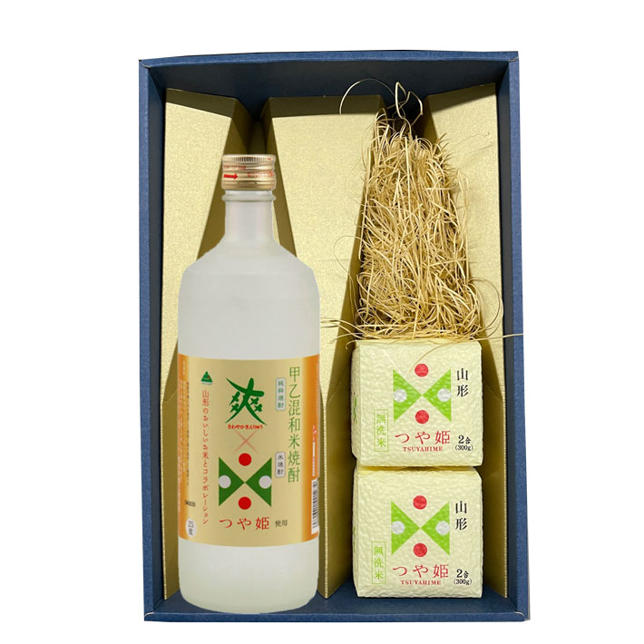 つや姫 焼酎と無洗米のギフトセット 金龍 さわやか つや姫 化粧箱入 山形 送料無料