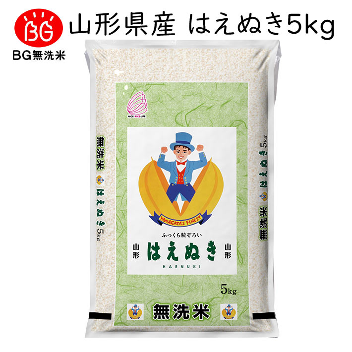 米 2023年度産 令和5年度産 5kg 無洗米 はえぬき 山形県産 BG無洗米 東...