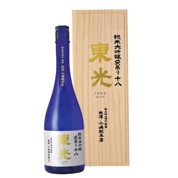 楽天まるごと山形日本酒 東光 純米大吟醸 袋吊り 十八 720ml 桐箱入り 山形 米沢 小嶋総本店 クール便