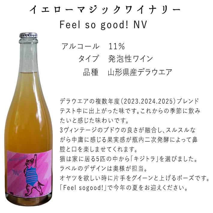 ナチュラルワイン 泡 自然派ワイン イエローマジックワイナリー Feel so good! NV 750ml 山形 南陽 クール便 スパークリングワイン ナチュールワイン 日本ワイン 山形ワイン 国産ワイン 酸化防止剤無添加 yamagatamaru-10011280 まるごと山形 サンプル画像2