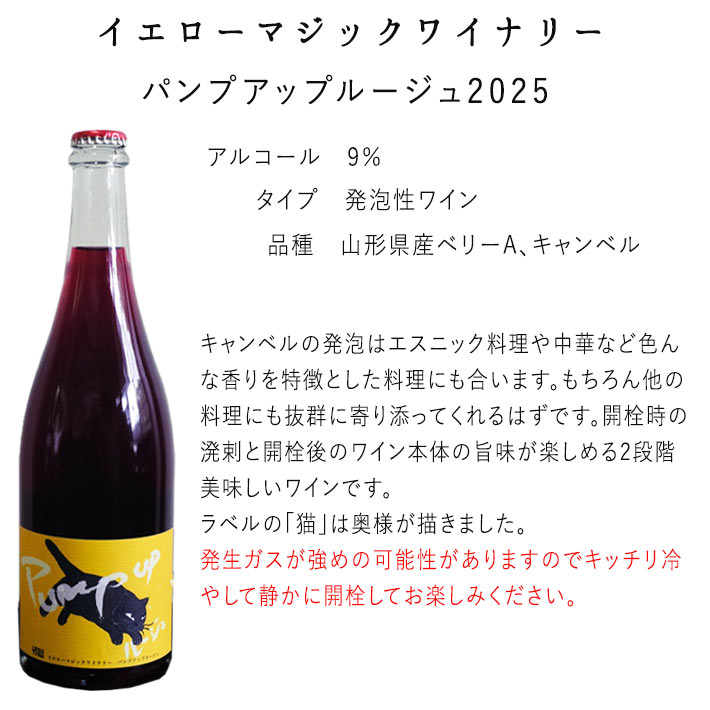 ナチュラルワイン 泡 自然派ワイン イエローマジックワイナリー パンプアップ ルージュ 2025 750ml 山形 南陽 スパークリングワイン ナチュールワイン 日本ワイン 山形ワイン 国産ワイン 酸化防止剤無添加 yamagatamaru-10011281 まるごと山形 サンプル画像2