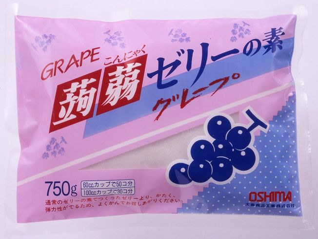 【送料無料】【メール便】【大島食品】【学校給食】蒟蒻（こんにゃく）ゼリーの素　グレープ(30個分）750g