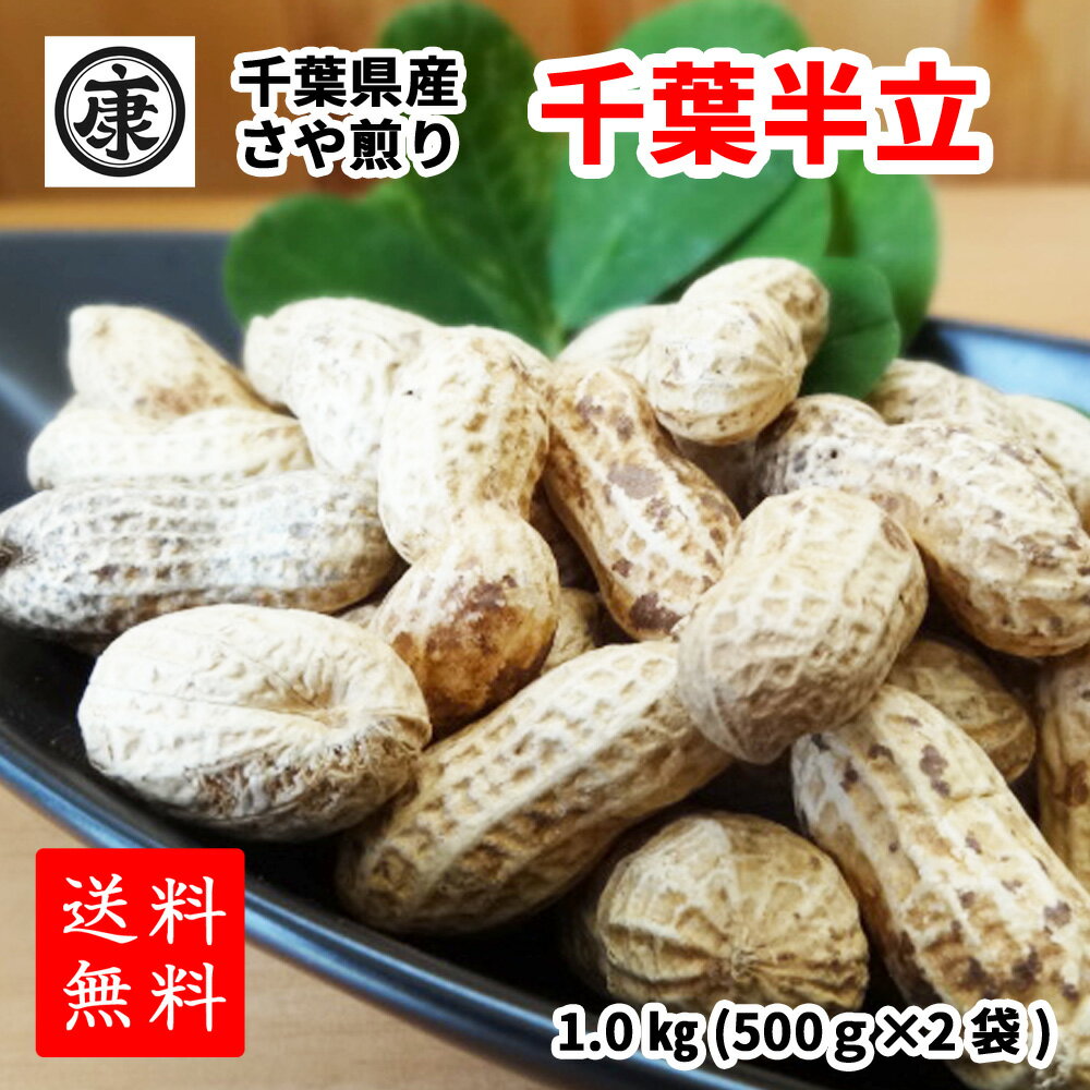 送料無料 【新豆!令和6年産 千葉県産千葉半立 さや煎り落花生1kg(500g×2袋)】ピーナッツ ギフト 千葉みやげ